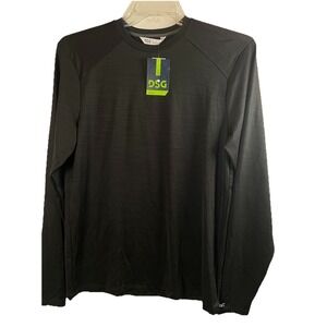 DSG Mens Movement LS‎ Crew Team  Black Single Dye Training Shirt Small no1